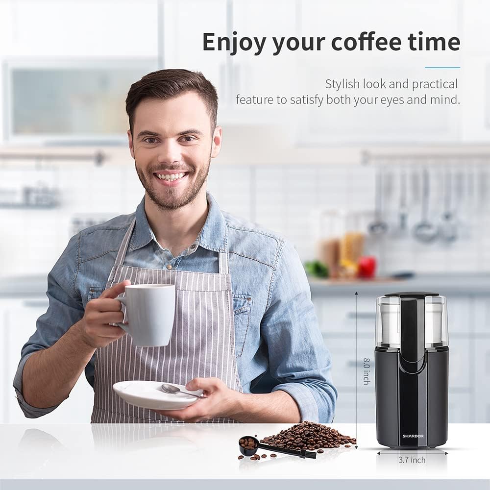 SHARDOR Electric Coffee Grinder, 2.5 oz Blade, 1 Bowl, Black