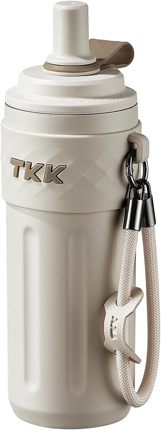TKK 17 OZ Travel Tumbler Ceramic Lining with Straw Lid, Stainless Steel Vacuum Insulated Double Wall Coffee Tumbler, Leak