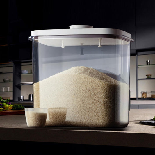 Rice Container - 25 Lbs/12KG/12L Rice Dispenser Storage with Measuring Cup Food Cereal Container Bins Pet Food Container