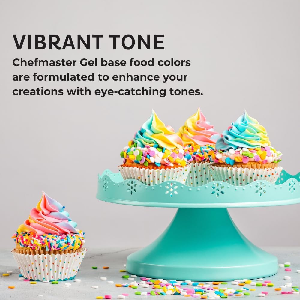 Chefmaster Coal Black Gel Food Coloring | Vibrant Color | Professional-Grade Dye for Icing, Frosting, Fondant | Baking &amp; Decorating | Fade-Resistant | Easy-to-Use | Made in USA | 1 oz