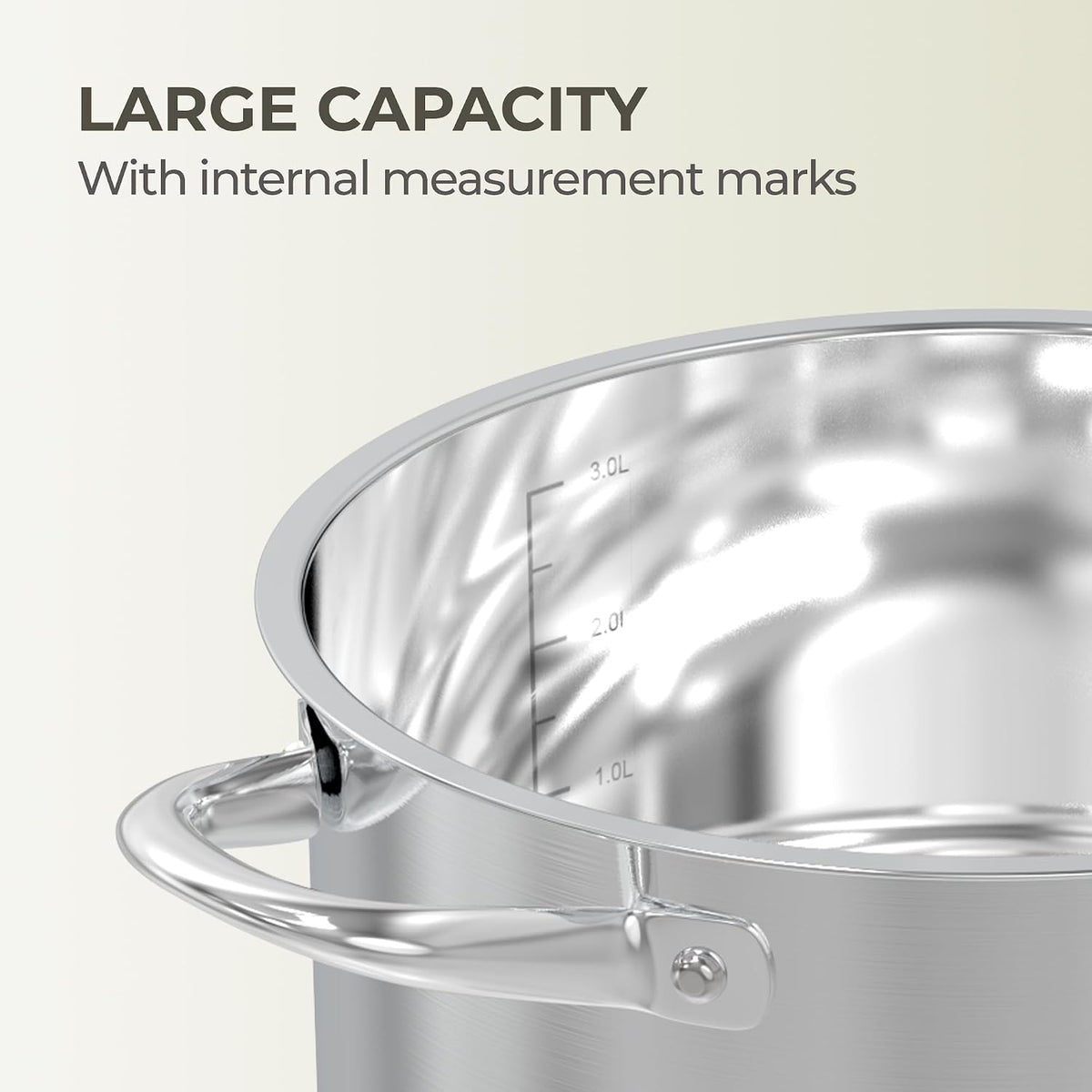 SUNHOUSE 13-Quart Stainless Steel Stockpot w/Tempered Glass Lid - Heavy-Duty, Food-Grade Cookware for Simmering, Boiling, and Induction Cooking - Exceptional Heat Distribution