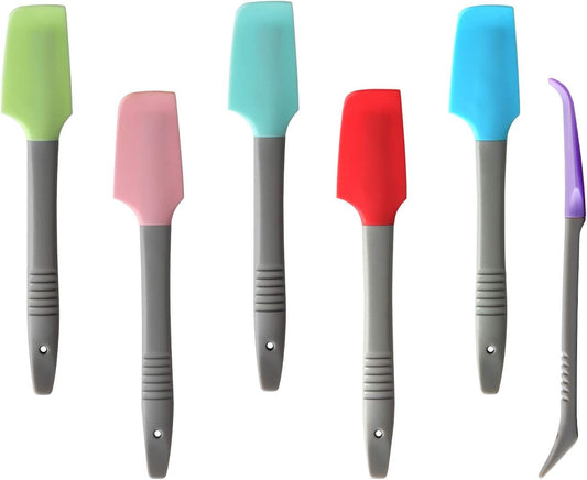 Silicone Mini Spatula, Curved Small Spatula, Kitchen Jar Spatula, Wet Pet Food Can Spoon, for Cooking Baking Frosting or