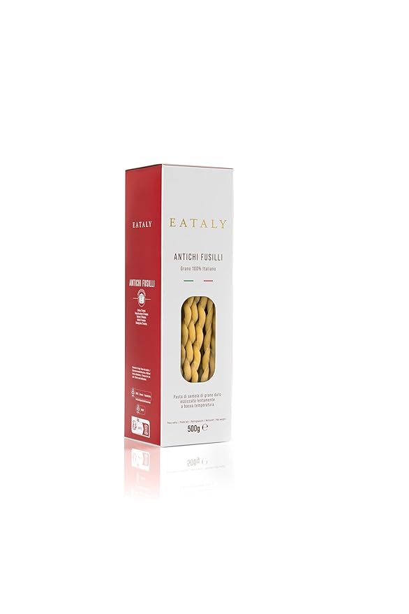 Eataly Italian Antichi Fusilli Pasta Noodles - 500g (17 oz.) Box -Authentic Durum Semolina Wheat - Made in Italy- Dried Pasta for Gourmet Dining, 1 Pack