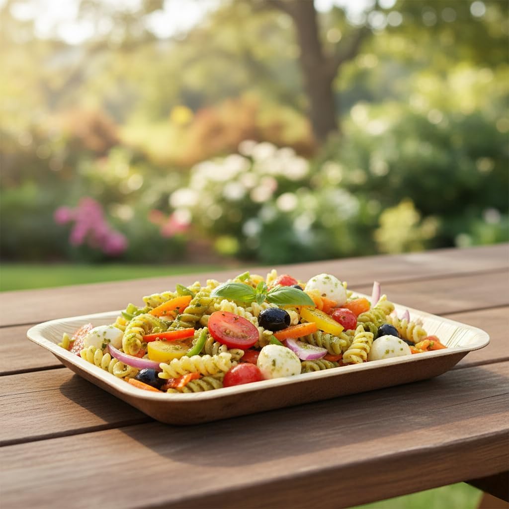 200-Pack 9"x6" Disposable Bamboo Trays | Eco-Friendly, Compostable Bamboo-Style Platters for Events &amp; Weddings