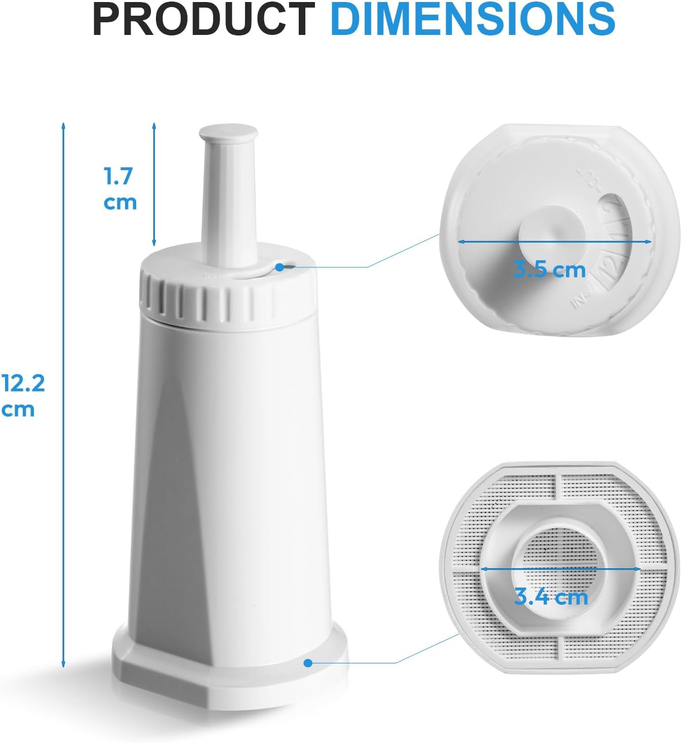 Water Filter for Breville Barista Touch Espresso Machine BES880, Barista Pro BES878, Oracle Touch BES990, Oracle BES980 &amp; Dual Boiler BES920 Bambino ClaroSwiss Sage, BES008WHT0NUC1 (3 Pcs)