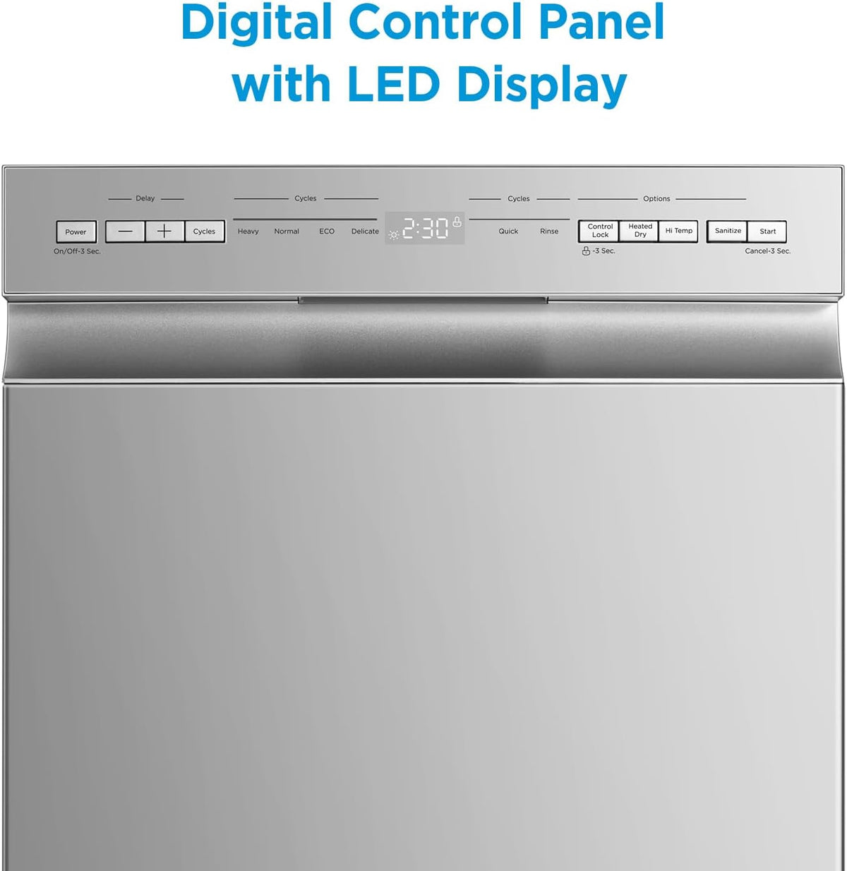 Midea 18 Inch Built-in Dishwasher, Slim Space-Saving Design with 8 Place Settings, 6 Washing Programs &amp; Stainless Steel Tub, Energy Star Certified Dishwasher with Heated Dry &amp; High Temp Wash, Silver