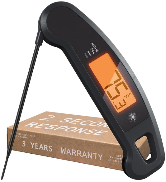 Lavatools Javelin® PRO Duo Ultra-Fast 2-Second Professional Digital Instant Read Meat Thermometer for Grill and Cooking,