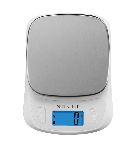 NUTRI FIT Food Kitchen Scale Digital Grams and Ounces Ultra Slim Scale Portable for Baking Cooking Camping Stainless Tare