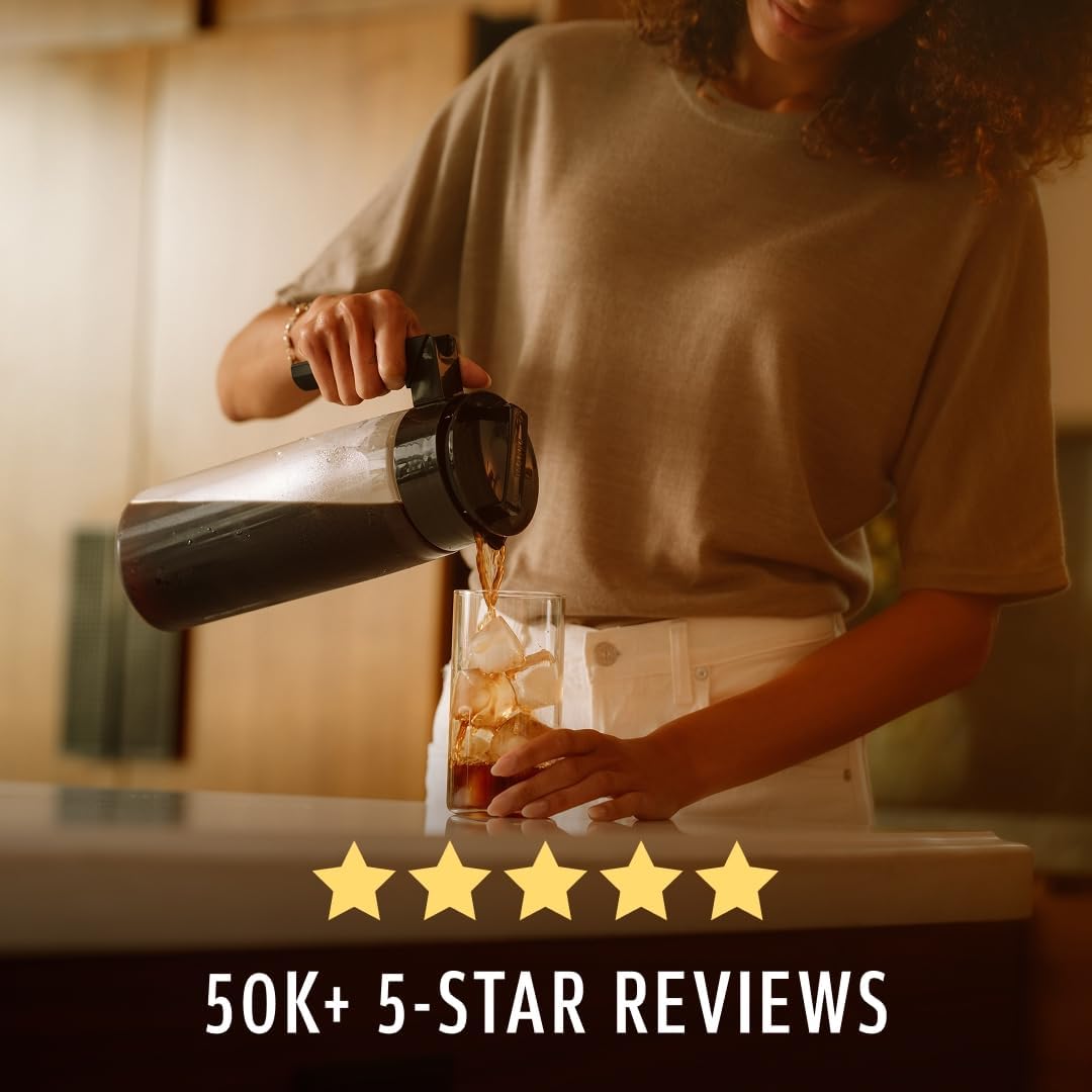 Takeya Deluxe Cold Brew Coffee Maker - BPA-Free Tritan Pitcher with Airtight Leakproof Lid