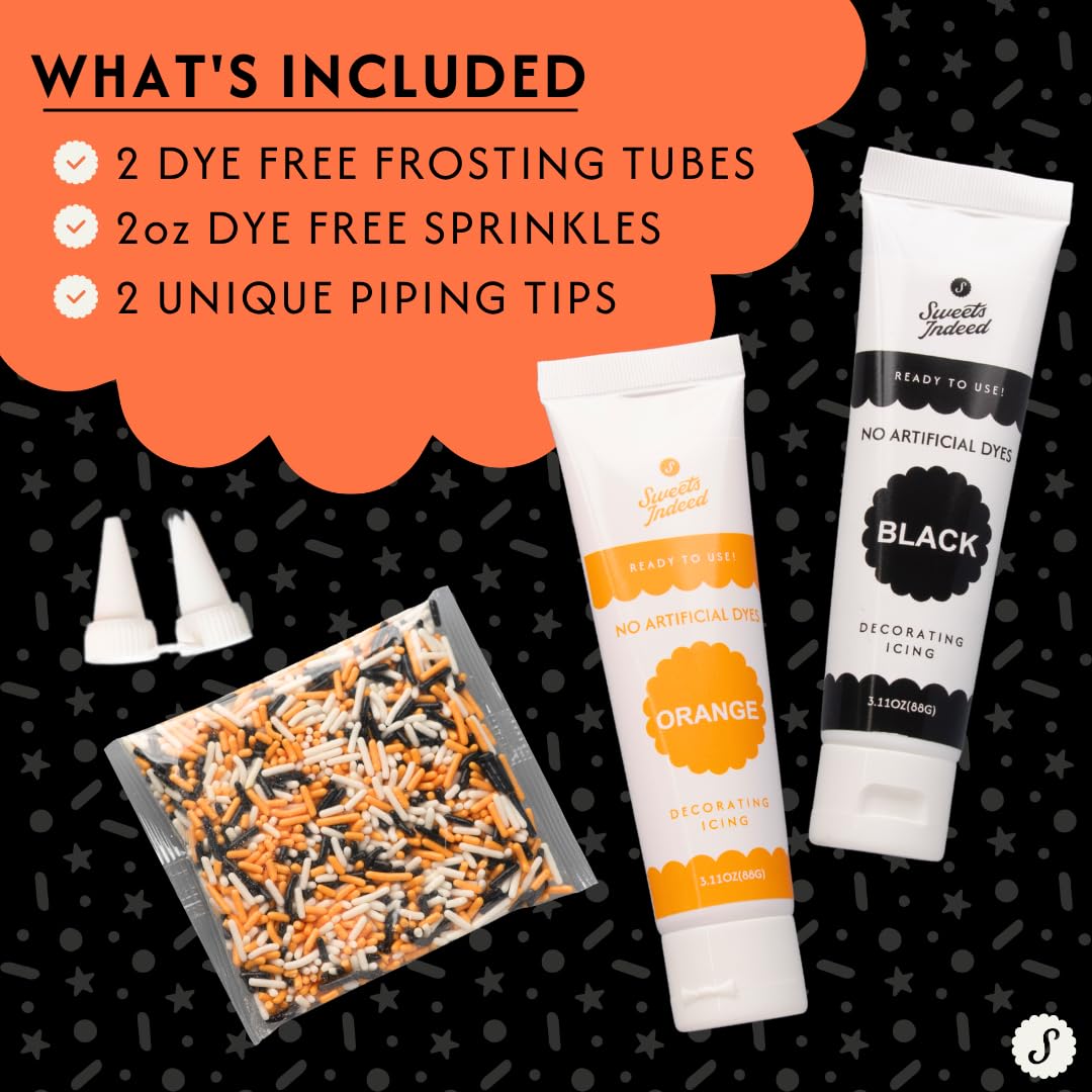 Sweets Indeed Dye Free Halloween Frosting Kit with Sprinkles, 8.21 ounces