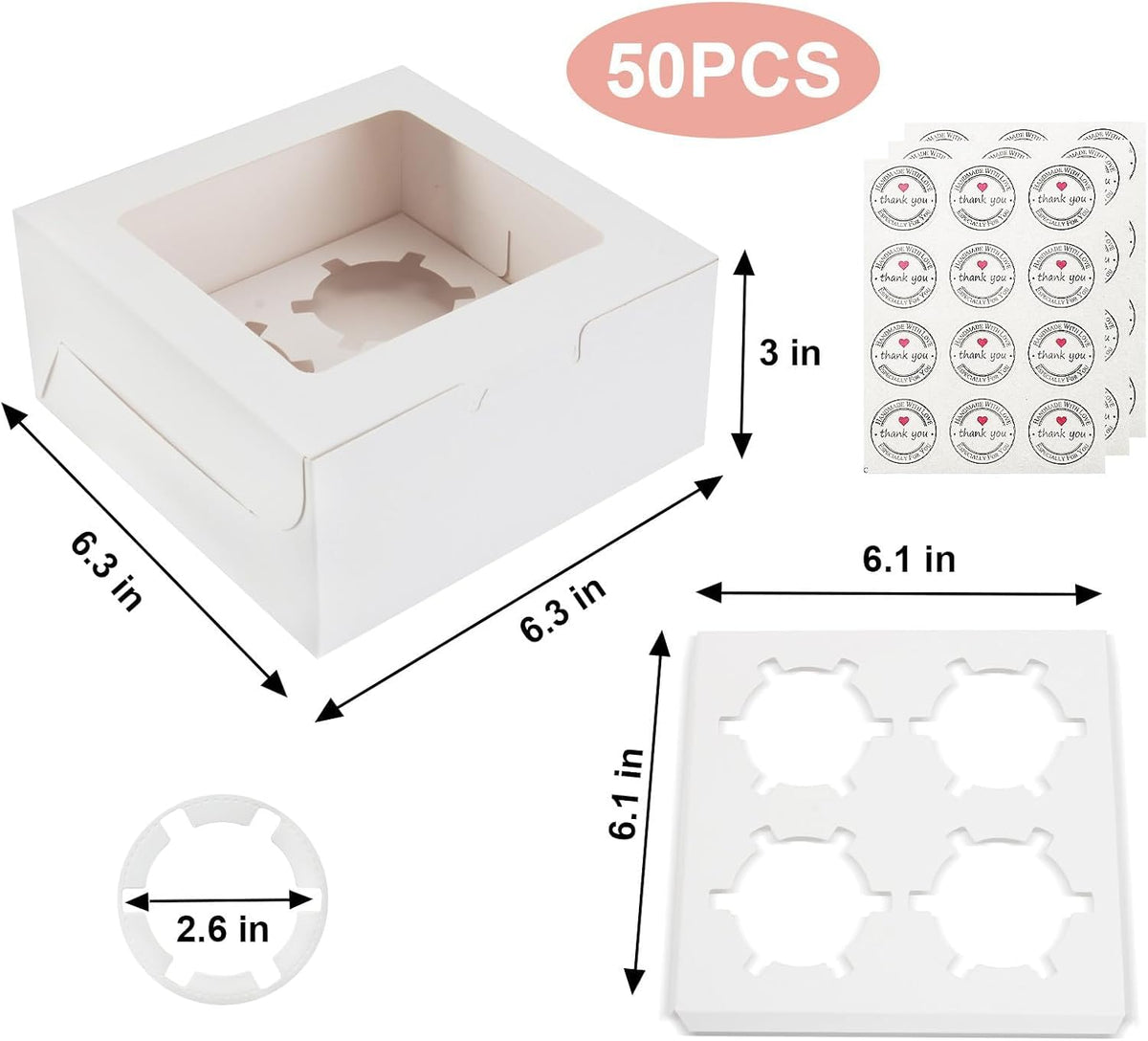 OAMCEG Cupcake Boxes with Window