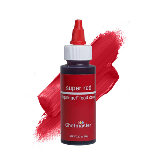 Chefmaster Super Red Liqua-Gel® Food Coloring | Vibrant Color | Professional-Grade Dye for Icing, Frosting, Fondant | Baking &amp; Decorating | Fade-Resistant | Easy-to-Use | Made in USA | 2.3 oz