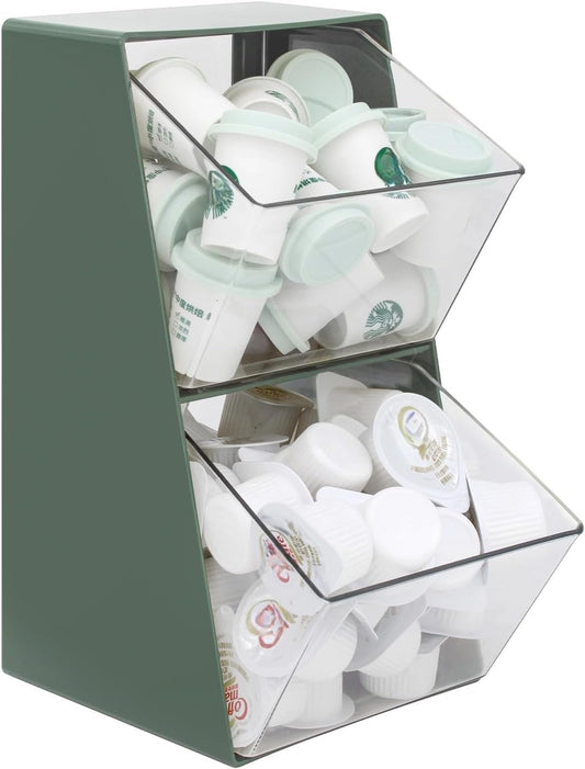 Bokelai Coffee Pod Storage with 2 Large Capacity Basket K Cup Holder Countertop Organizer for Creamer Keuring Espresso
