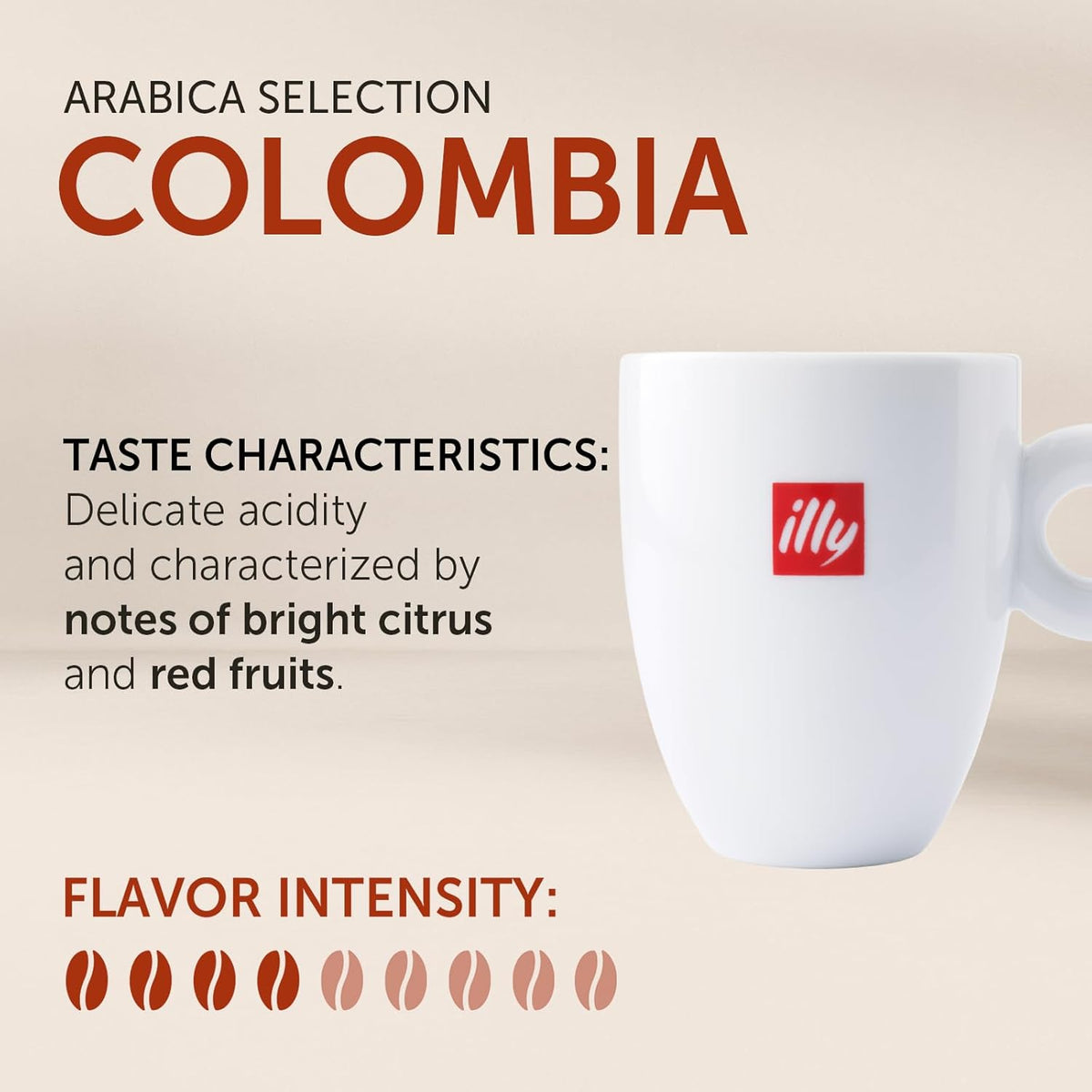 illy Whole Bean Coffee, Colombia Single Origin Medium Roast, 8.8oz, 6 Pack | 100% Arabica, Premium Italian Coffee, Ideal for Espresso, Drip, Moka and French Press Brewing