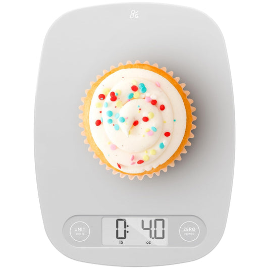Greater Goods Slim Digital Kitchen Scale 11lb/5kg – Compact Food Scale with 1g Increments for Everyday Cooking, Baking &