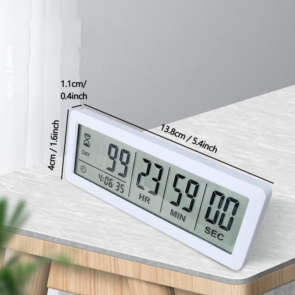 Digital Countdown Days Timer, Black | Upgraded Big 999 Days Count Down Clock with Stand Strong Magnetic Back, Ideal for Vacation Retirement Wedding Holiday