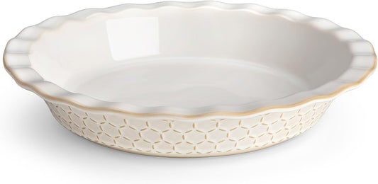 MALACASA Stoneware Pie Dish