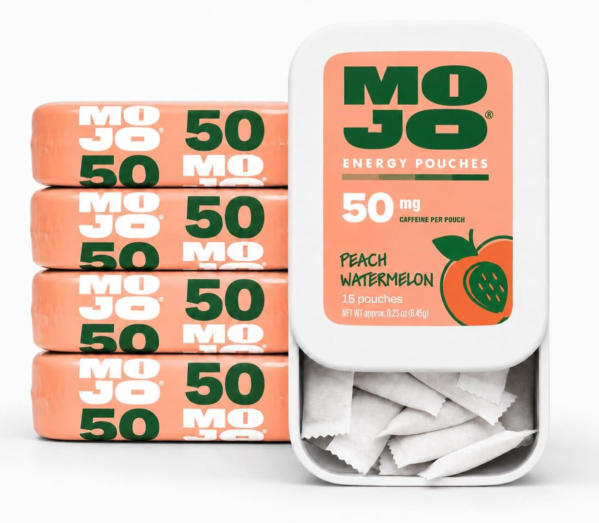 MOJO Caffeine Pouches with Naturally Derived Caffeine from Green Tea