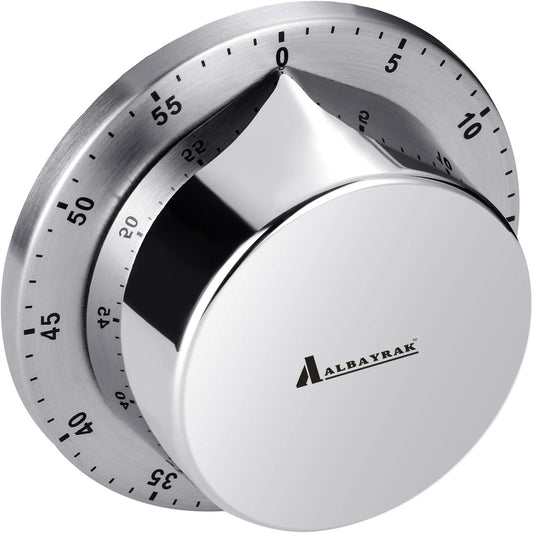 Kitchen Timer, Chef Cooking Timer Clock with Loud Alarm, No Batteries Required, 100% Mechanical - Magnetic Backing,