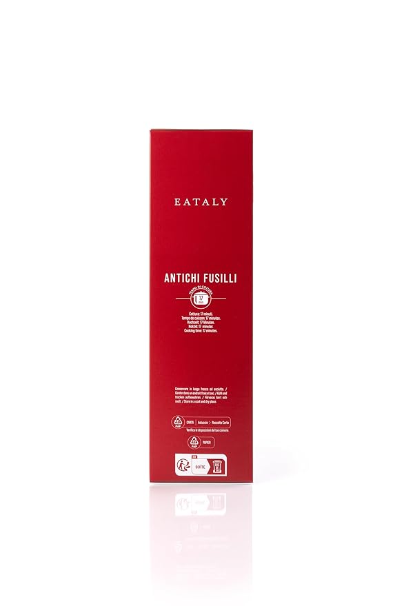 Eataly Italian Antichi Fusilli Pasta Noodles - 500g (17 oz.) Box -Authentic Durum Semolina Wheat - Made in Italy- Dried Pasta for Gourmet Dining, 1 Pack