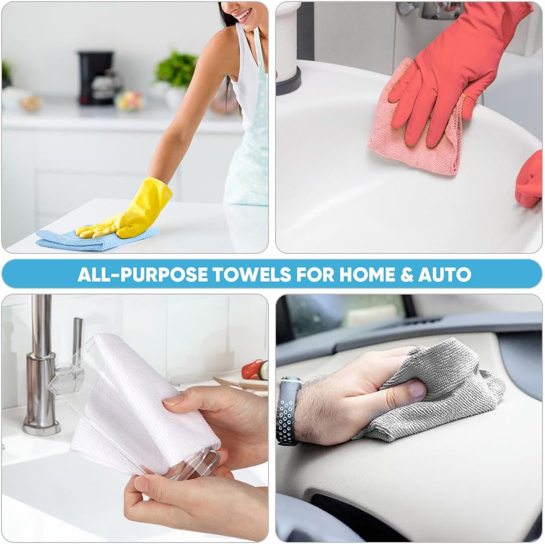 AIDEA Microfiber Cleaning Cloth Roll-75PK, Reusable Paper Towels 11.5×11.5"