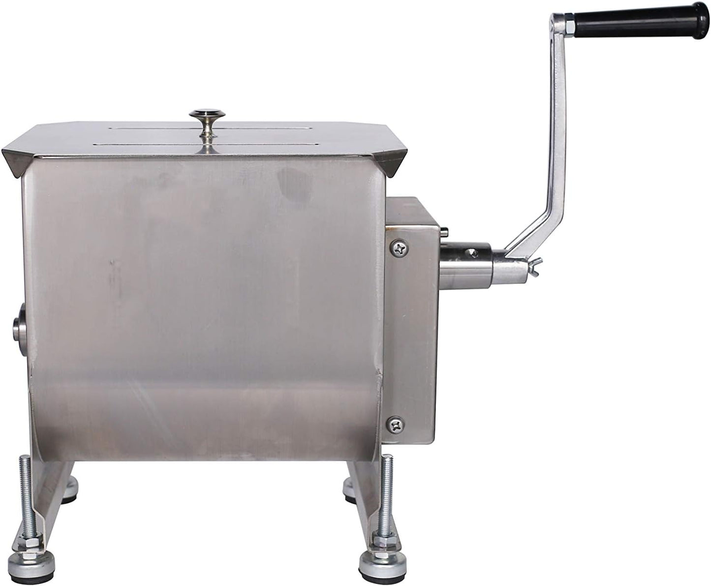 CMI Commercial Stainless Steel Manual Meat Mixers with lid,35Lb/20L Tank,(Mixing Maximum 35-Pound for Meat),Sausage Mixer Machine Meat Processing Equipment