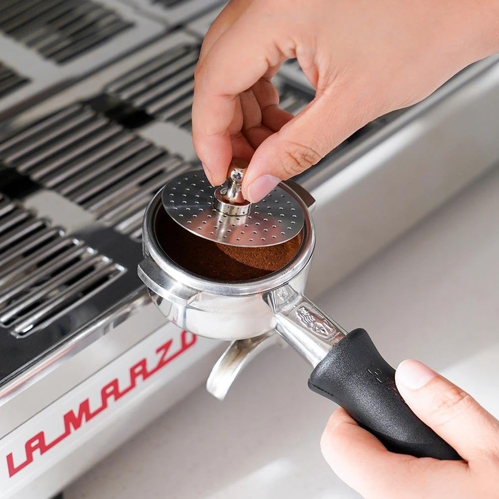watchget 51 Espresso Puck Screen - 0.8mm Thickness Espresso Screen Double-layer Lower Shower Screen with Magnetic Nail - Metal Reusable Filter for 51mm Protafilter Basket Stainless Steel Coffee Filter