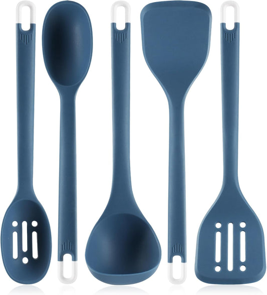 Silicone Kitchen Cooking Utensils Set: MOACC Heat Resistant 13inch Long Kitchen Gadgets, BPA Free Non Stick Rubber Cook