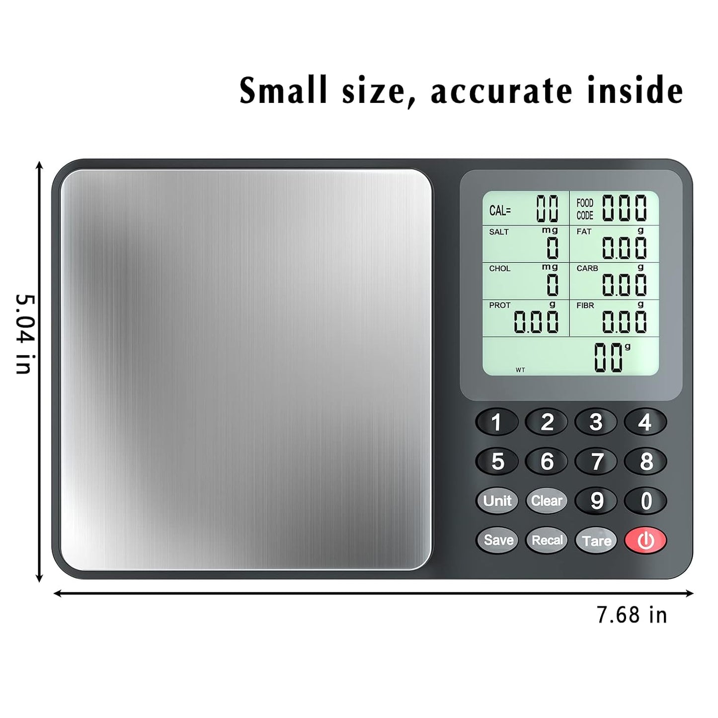Fuzion Food Kitchen Scale with Nutritional Calculator, 6.6 lb / 3 kg
