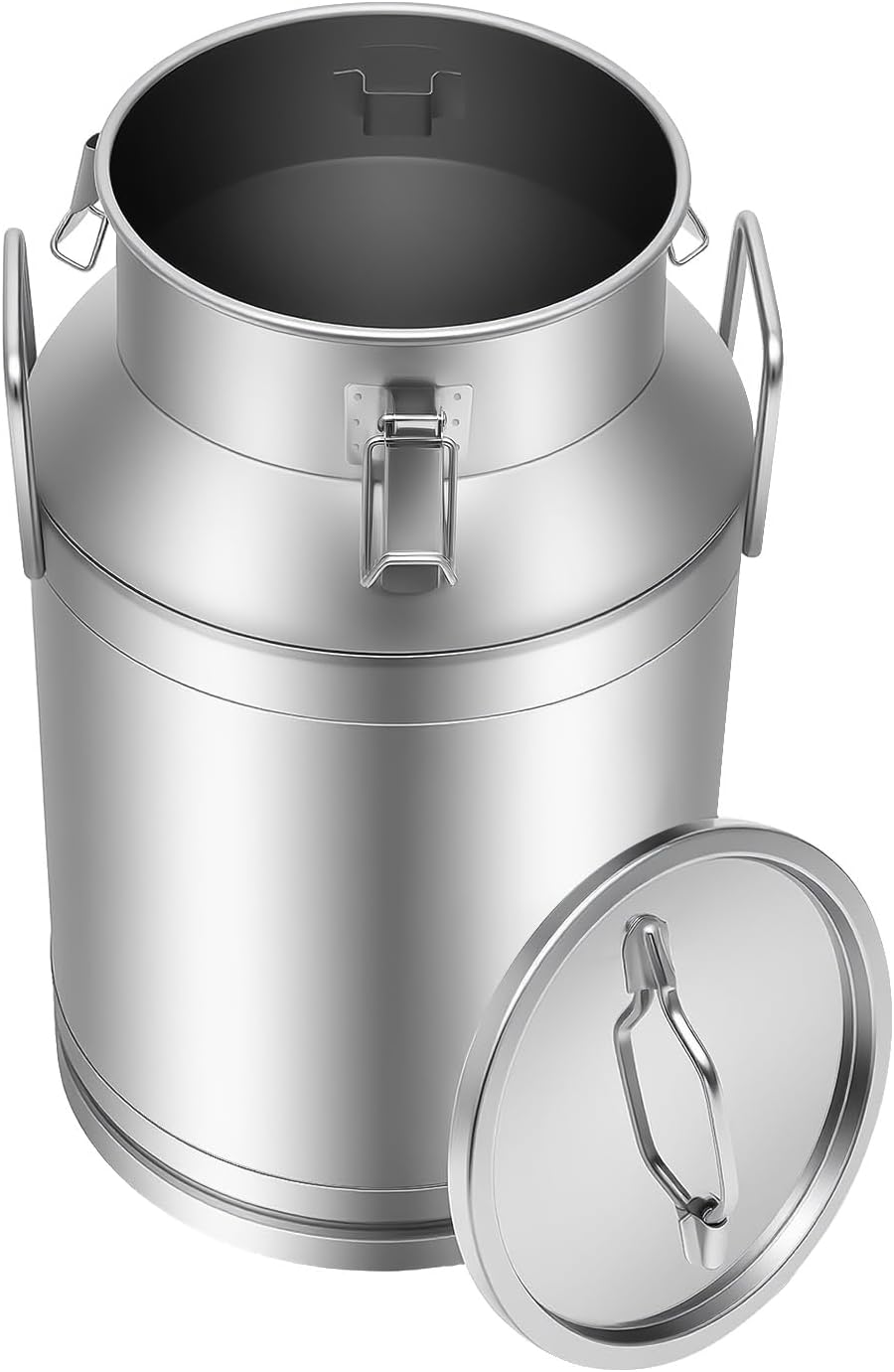 Large Liquid Container Storage, Bucket Rice Cereal Airtight Canister Container,Stainless Steel Milk Bucket With Sealing Lid and Carry Handle,for Wine, Oil Storage Transport (40L/10.6 Gal)