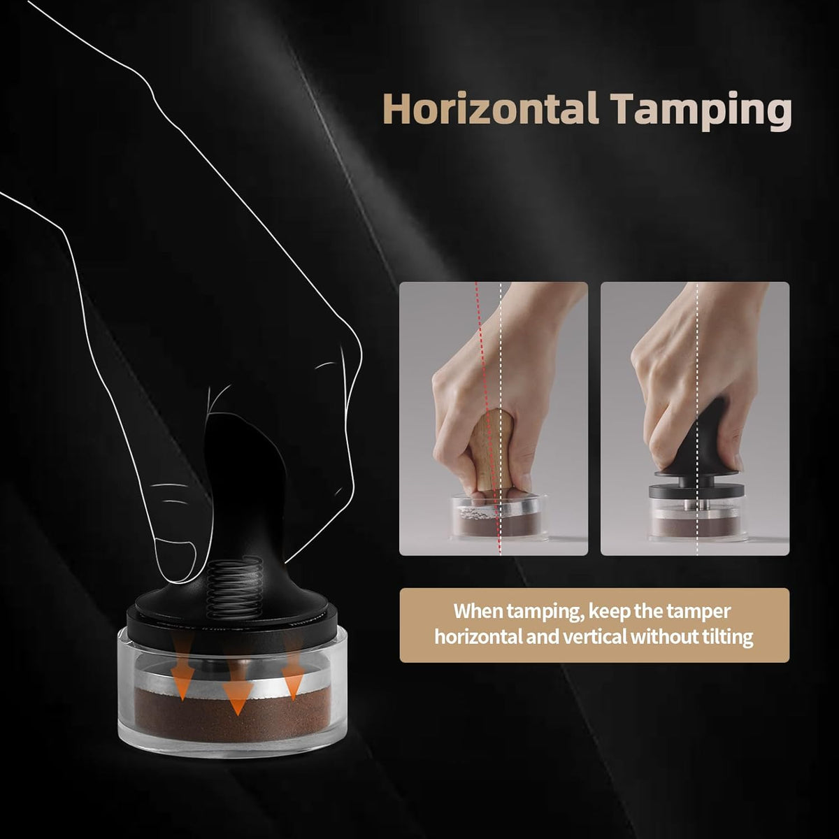 MHW-3BOMBER 45.5mm Coffee Tamper for Flair Pro 3, 2 Spring Loaded Espresso Tamper Tool, Auto-Leveling Press Tamper Without Tilting, Ripple Base, T7116T