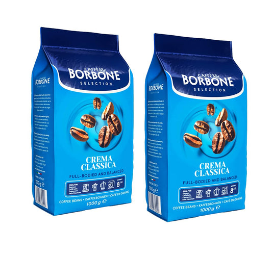 Caffe Borbone, Whole Bean Coffee Blend, Crema Classica, Medium Roast, Roasted and Freshly Packaged in Italy, 2.2 Pound Bag