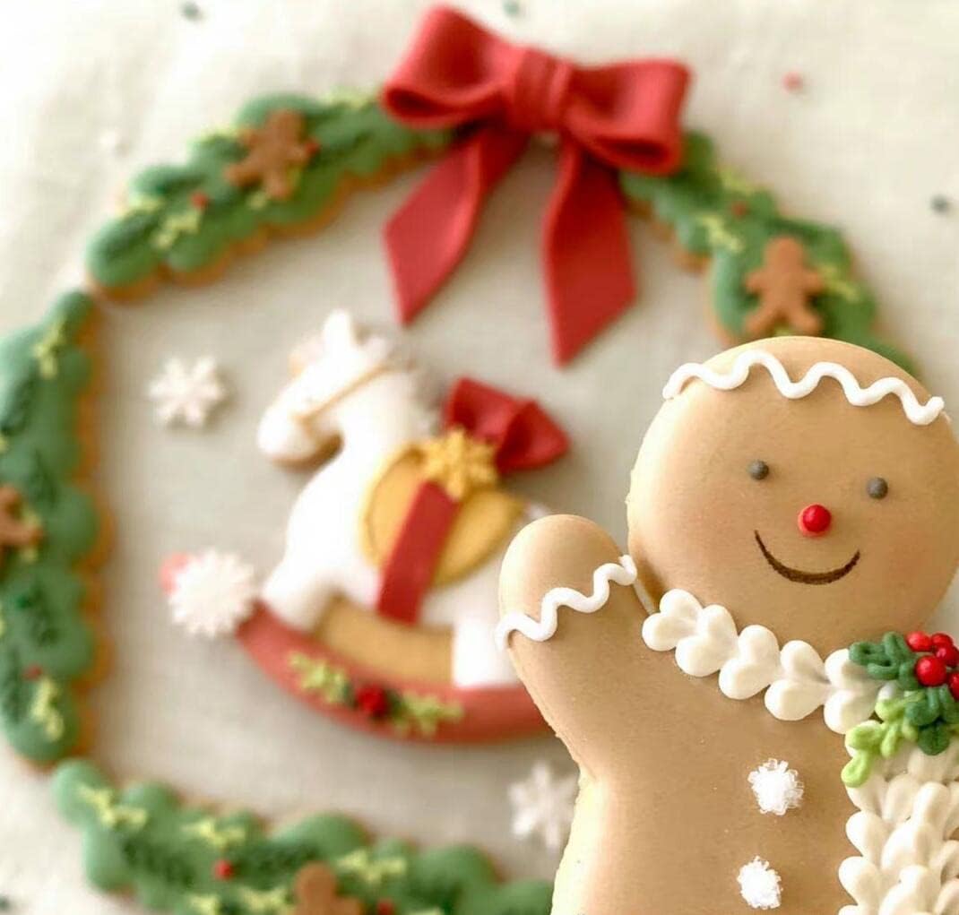 3PCS Gingerbread Man Cookie Cutters, 5.12" 4.34" 3.42" Large Christmas Cookie Molds -Stainless Steel Holiday Biscut Cutter Shapes for Baking Gift