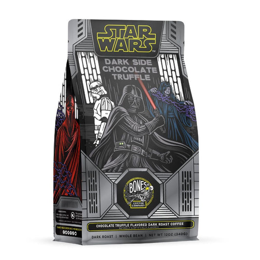 Bones Coffee Company Star Wars Dark Side Chocolate Truffle Flavored Coffee, Medium Roast Low Acid Arabica Beans Compatible