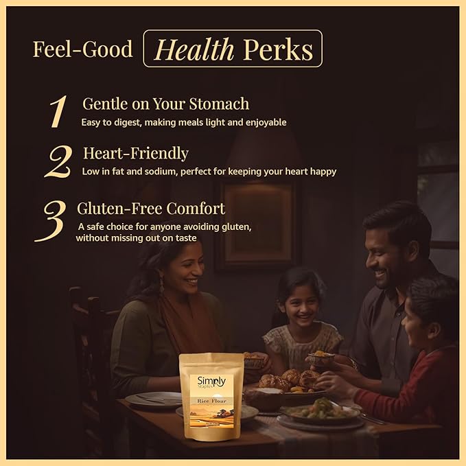 Simply Staples White Rice Flour, 2 lb, Freshly Milled, Fine-Ground Gluten-Free Flour for Cooking, Baking & Thickening, Unbleached, Non-GMO, All-Purpose Flour, Alternative to Brown & Sweet Rice Flour