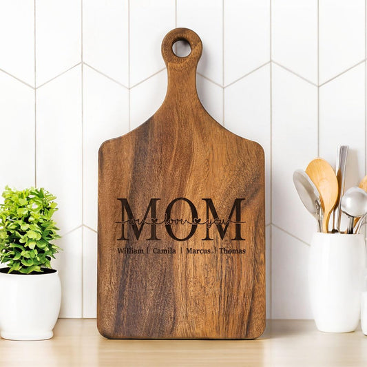 callie Personalized Cutting Board for Grandma, Mom, Wooden Chopping Board with Family Member Names, Mother's Day, Christmas,