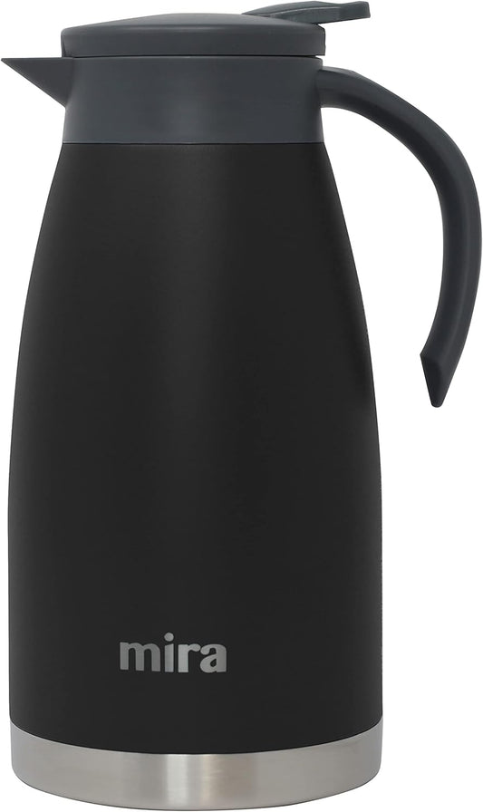 MIRA Stainless Steel Thermal Coffee Carafe, Double Wall Insulated Vacuum Flask, Tea, Water, and Coffee Dispenser, 1.5 Liter
