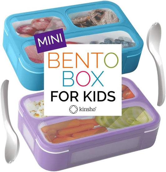 kinsho Snack Containers for Kids Toddlers Baby Adults | MINI Bento Lunch-Box | SMALL Bento-Box Portion Container | Toddler