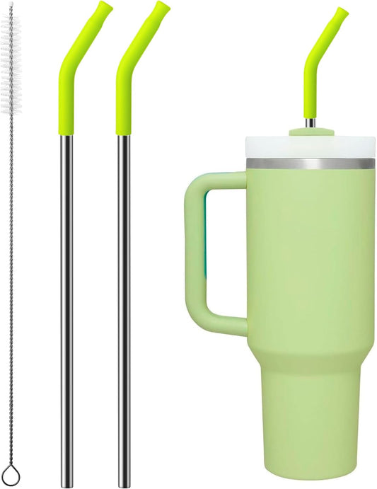 Replacement Metal Straws with Silicone Tip for 40oz Stanley Cup