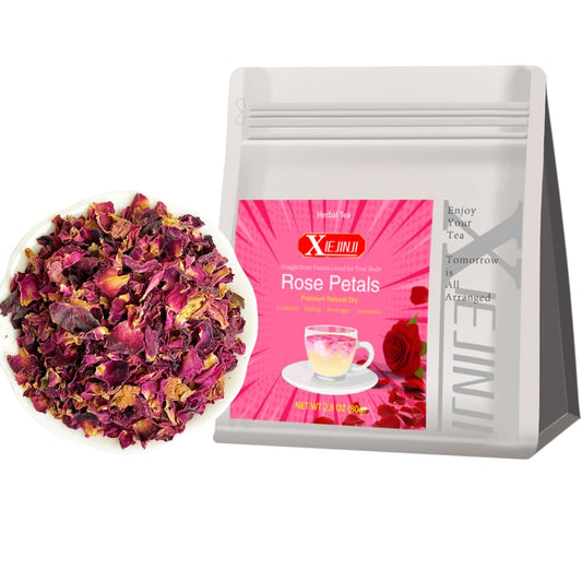 XIEJINJI Dried Rose Petals - 2.8oz/80g, Food-Grade Edible Rose Petals, Dried Flower Petals for Herbal Tea, Decoration,