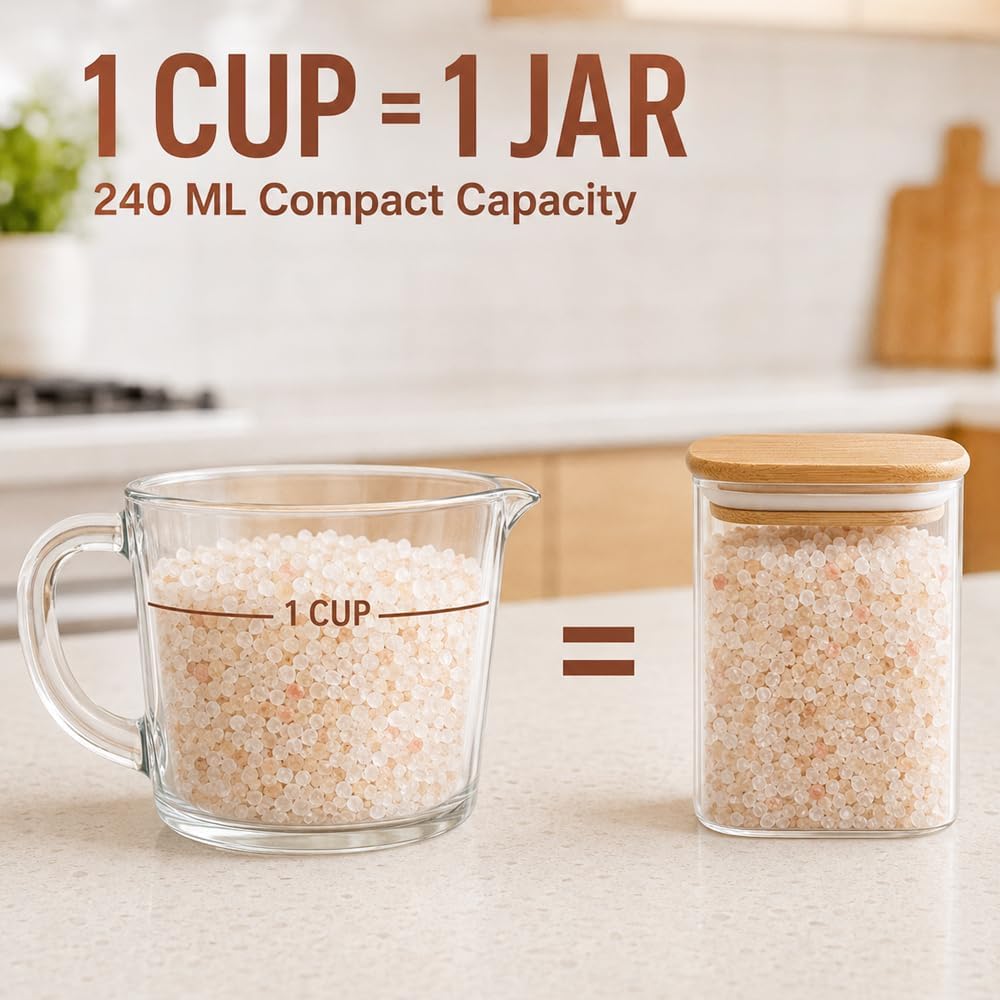 ComSaf Glass Spice Jars 8oz Set of 6, Seasoning Containers with 9 Labels