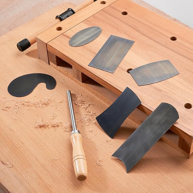 New Cabinet Scraper Cards and Cabinet Scraper Burnisher with 6 Piece Multi-Shaped Scraper Set 1 Oval 2 Double Convex/concave