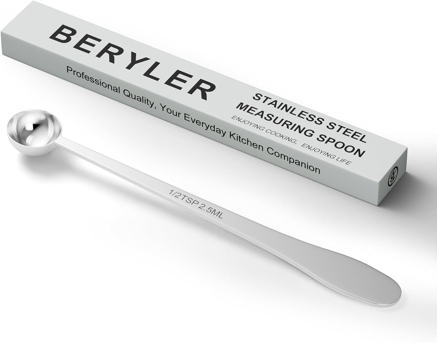 1PCS 1/2 Teaspoon(1/2tsp, 1/6tbsp, 2.5 ml) Single Measuring Spoon, Extra-long Handle Individual Meas