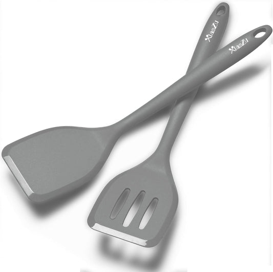 Silicone Spatula Turner Set, High Heat Resistant Spatulas with Seamless One Piece Design, Nonstick Rubber Flippers Utensils