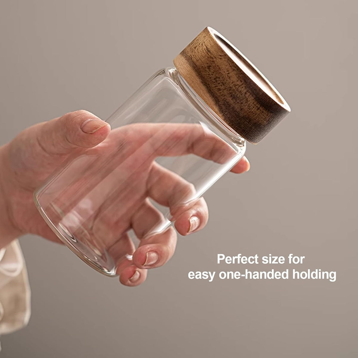 18 OZ Glass Coffee Jars with Top Screw Lid Ground Sugar Spice Herb Container Clear Glass Jar Round Food Storage Canister for Pantry Tea Coffee Bean Spice Cookies Salts (2×550ml(18oz))