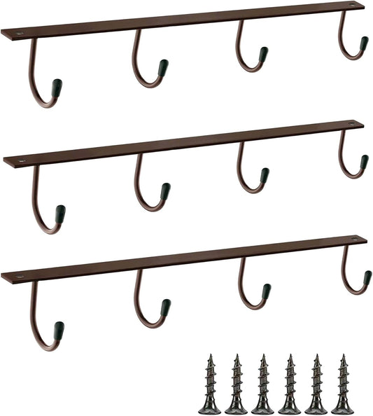 Mugs Hooks 3 Pcs Mug Holder Under Cabinet Coffee Hooks for Mugs Iron Hanging Mug Rack Under Shelf Kitchen Dining Bar