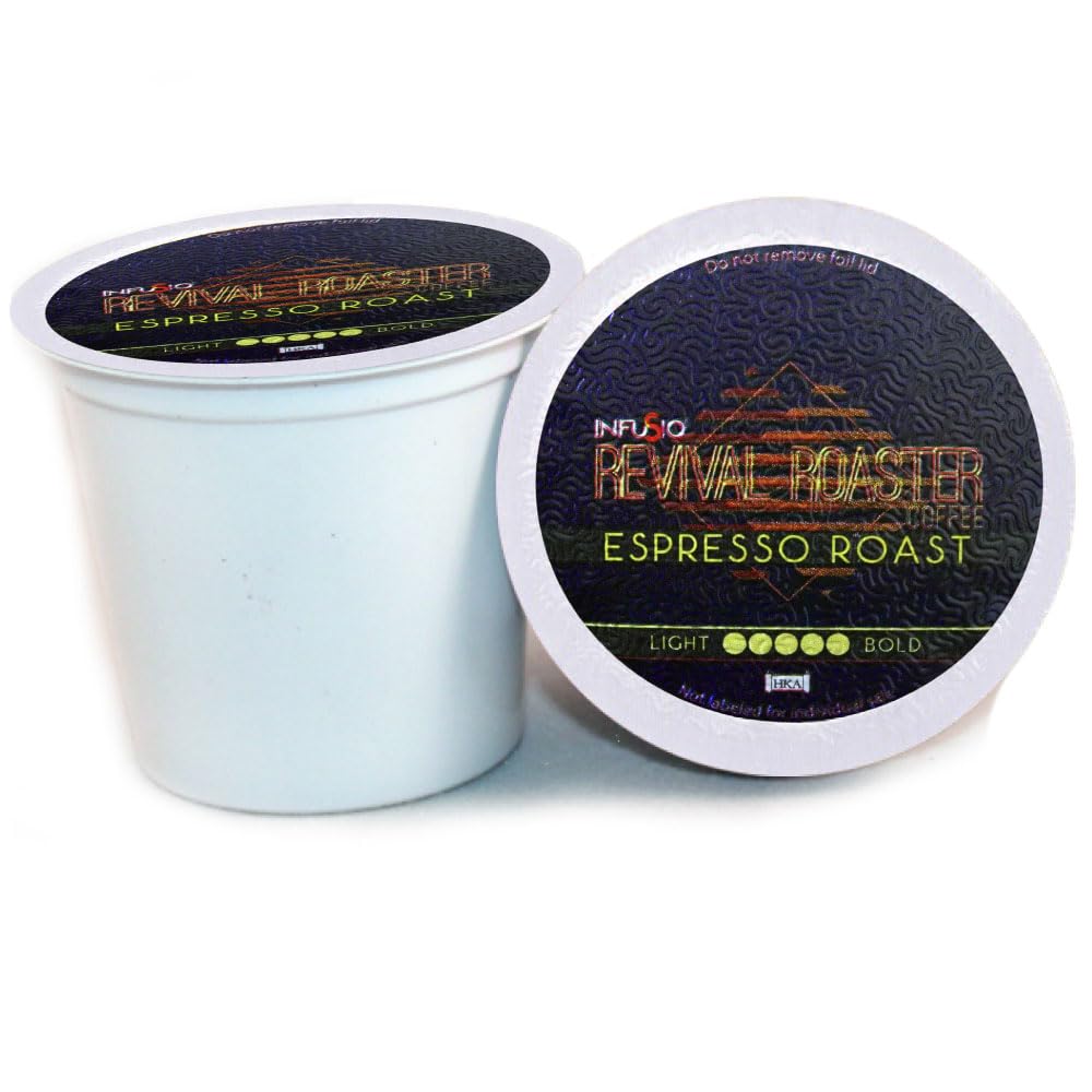 InfuSio Coffee Pods – 96 Count, Espresso Roast (Dark Roast Coffee) Single Serve Coffee Pods for Keurig K Cup® Brewers, Compatible with Keurig 2.0 Brewers