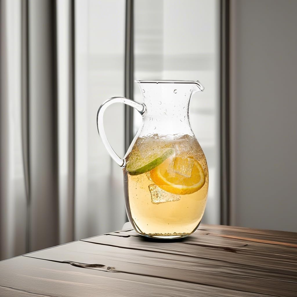 Simax SMALL Glass Pitcher 16 Oz: Borosilicate Glass Pitchers With Handle - Montessori Pitcher For Kids - Mini Pitcher - Small Water Pitcher For Orange Juice, Milk &amp; Tea - Pint Small Pitcher -1/2 Quart