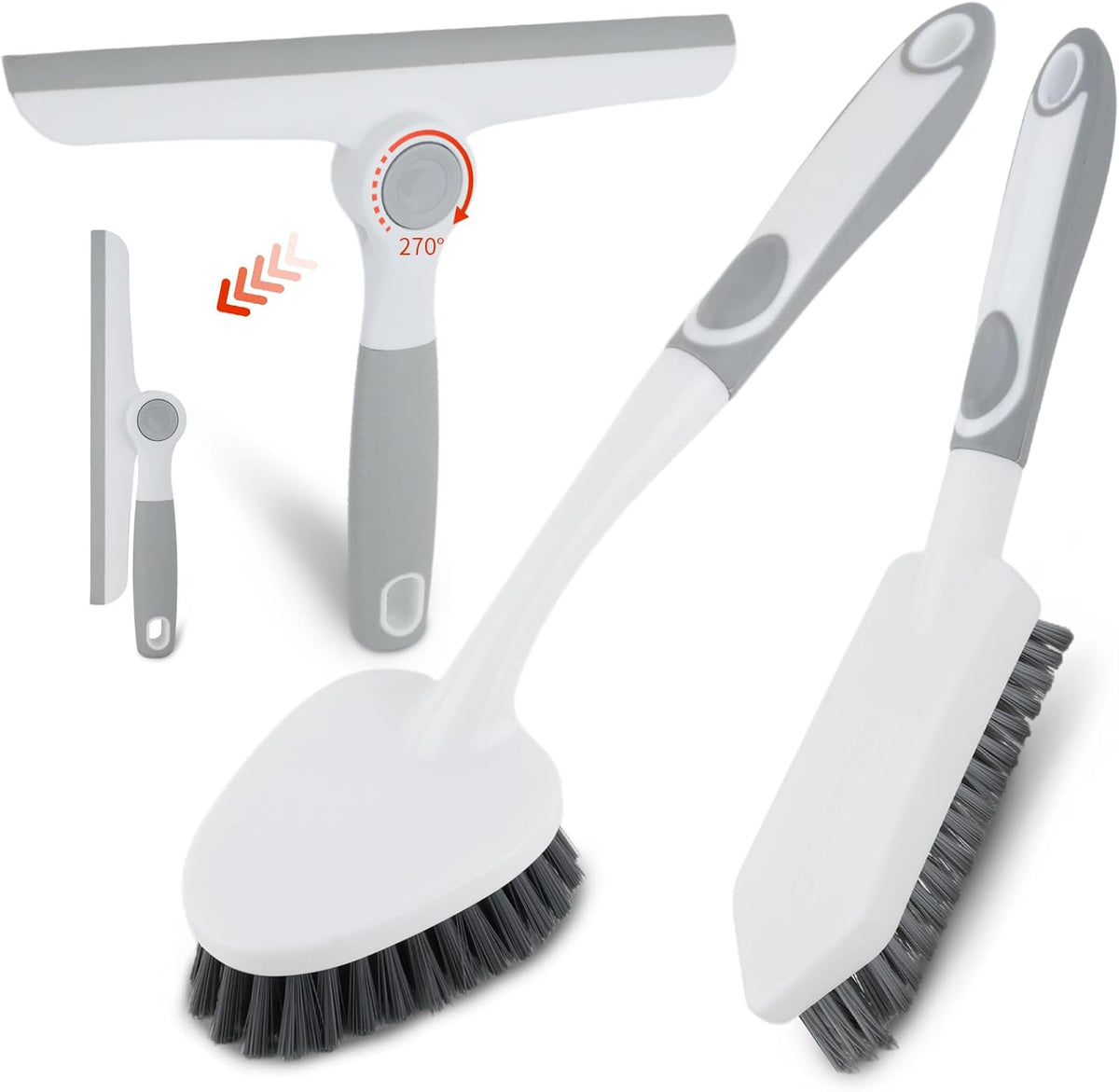 3 Pack Scrub Brush Set with Grout Brush