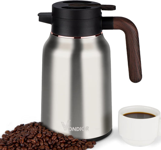 Vondior Coffee Carafe 35oz/1.0L - 24Hours Coffee Thermos- Insulated 304 Stainless Steel Hot Beverage Dispenser - Thermal